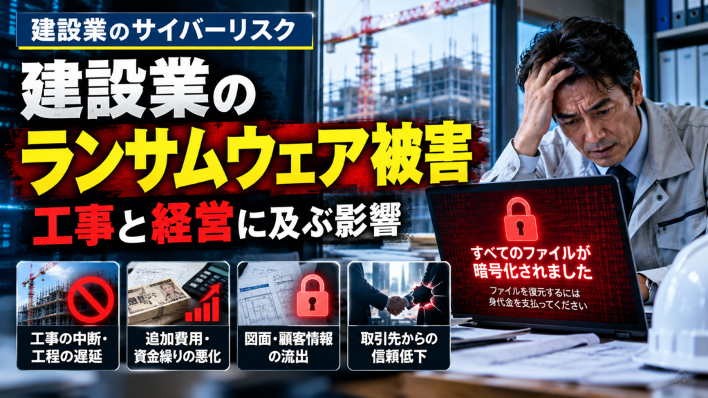 建設業のランサムウェア被害で工事と経営に及ぶ影響と具体的な対策