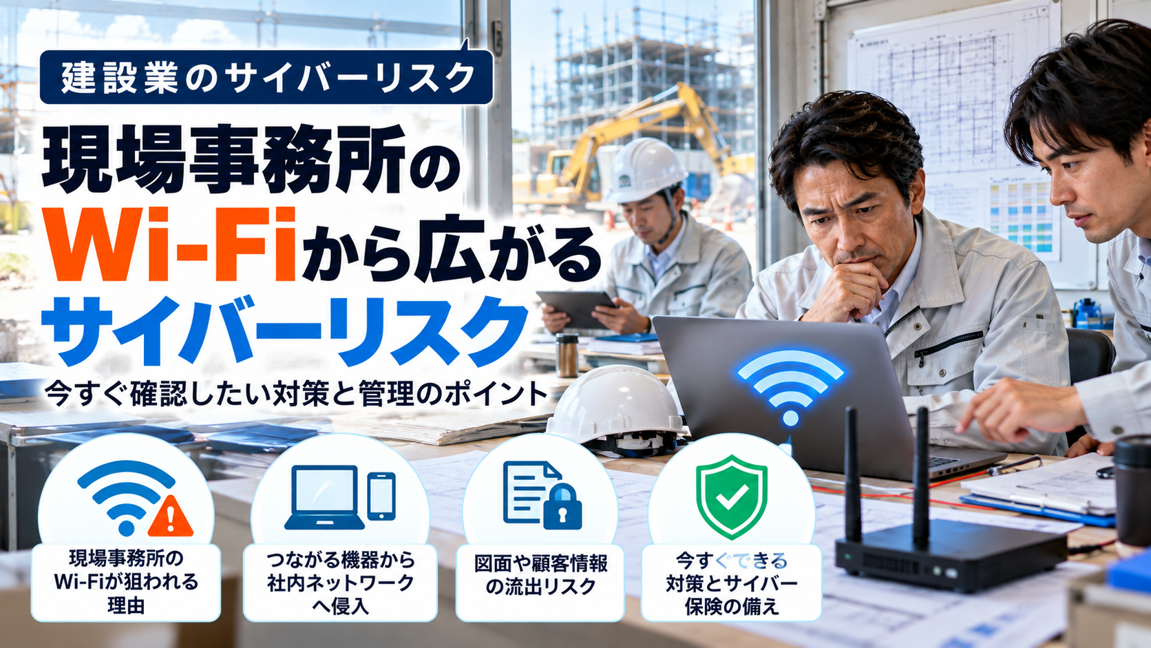 建設会社の現場事務所Wi-Fiに潜む危険と経営者が確認したい対策