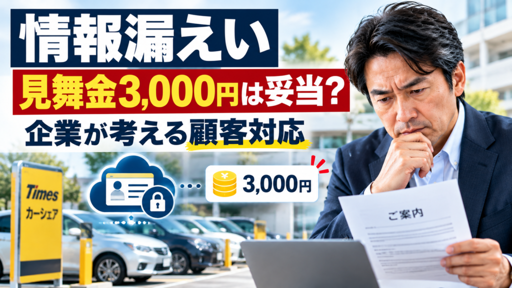 情報漏えいの見舞金3000円は妥当？企業の判断基準を解説