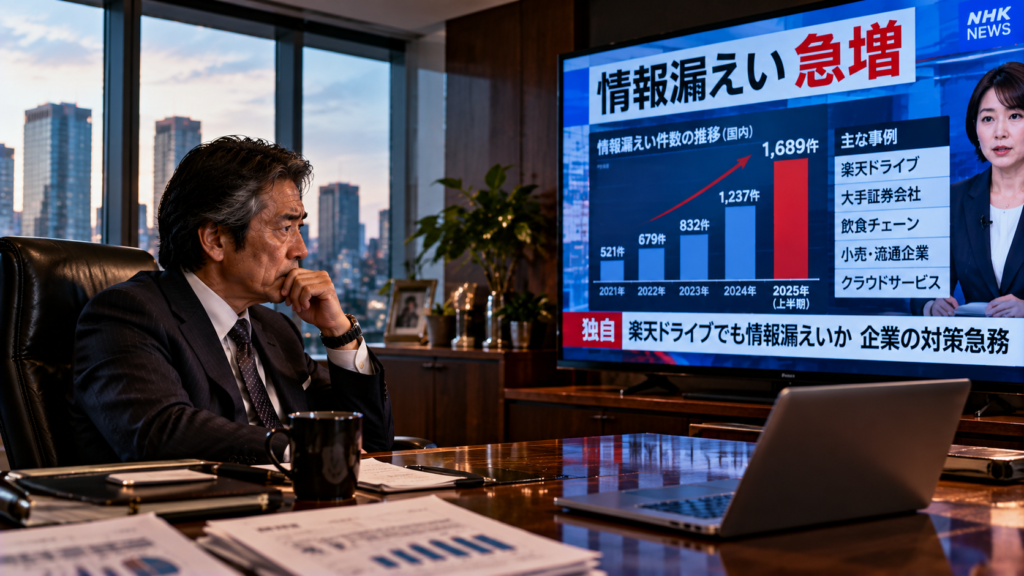 楽天ドライブ等に見る情報漏えい急増と中小企業の対策