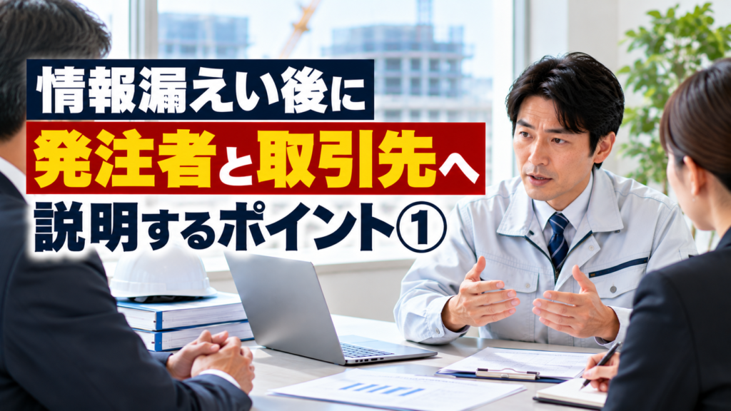 建設会社の情報漏えい後に発注者・取引先へ説明する重要なポイント