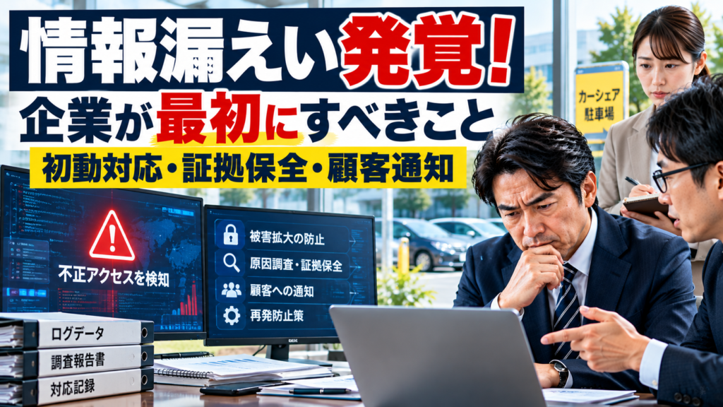 情報漏えい発覚時に企業が最初にすべきことは？初動対応を解説