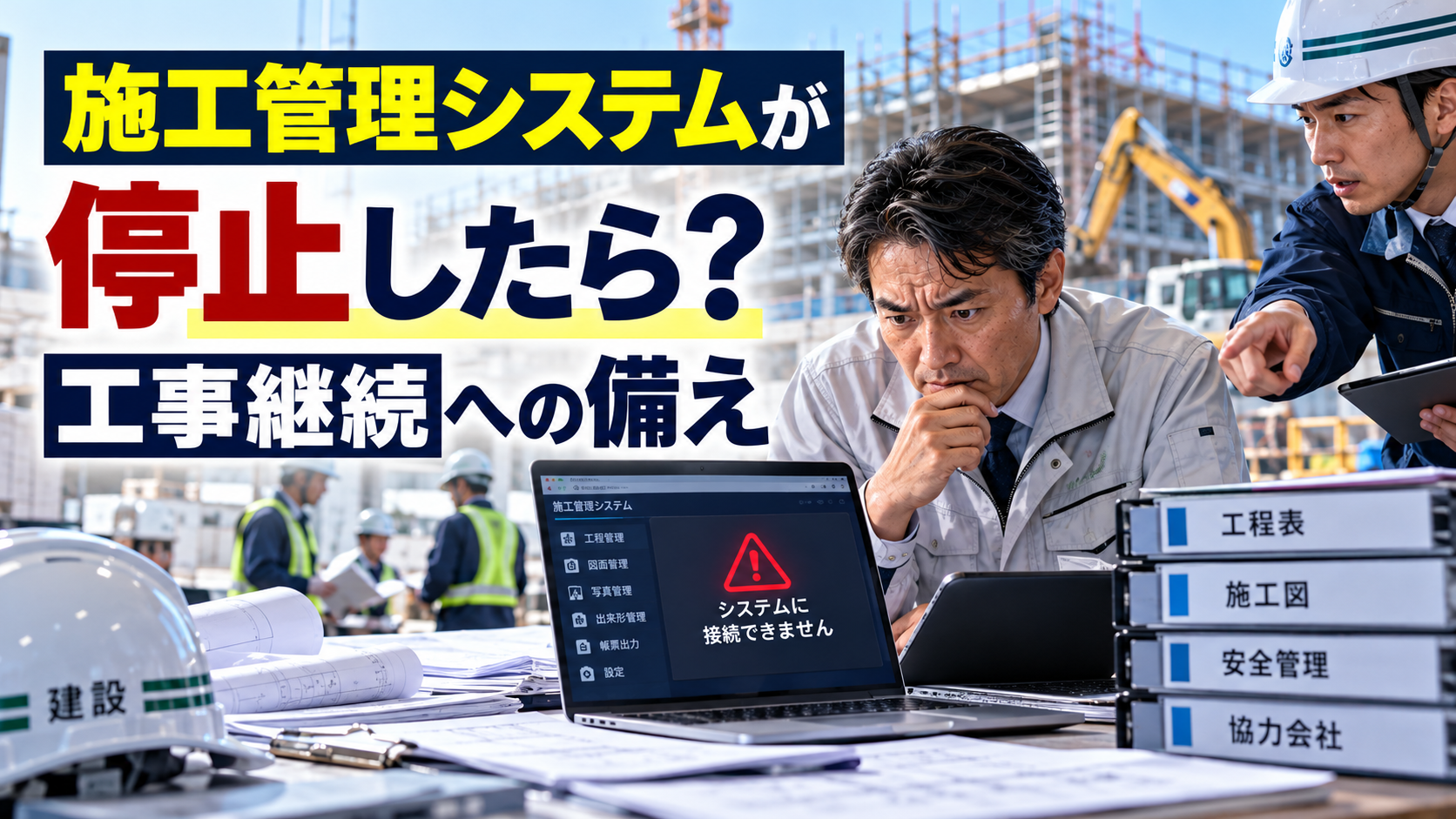 施工管理システム停止で工事はどうなる？建設会社の継続対策と備え