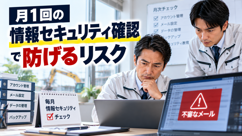 月1回の情報セキュリティ確認で防ぐ建設会社のリスクと点検方法