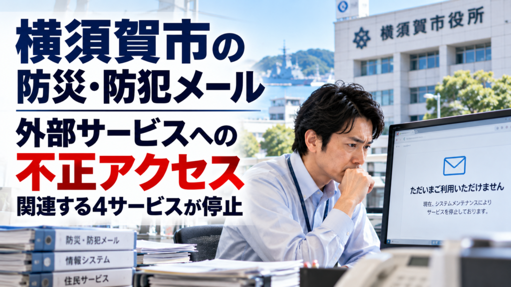 横須賀市の防災・防犯メールに不正アクセス｜外部サービス停止から学ぶ企業の備え