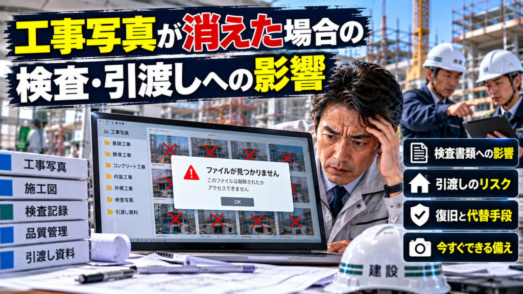 工事写真が消えたら？検査・引渡しへの影響と建設会社の対応策