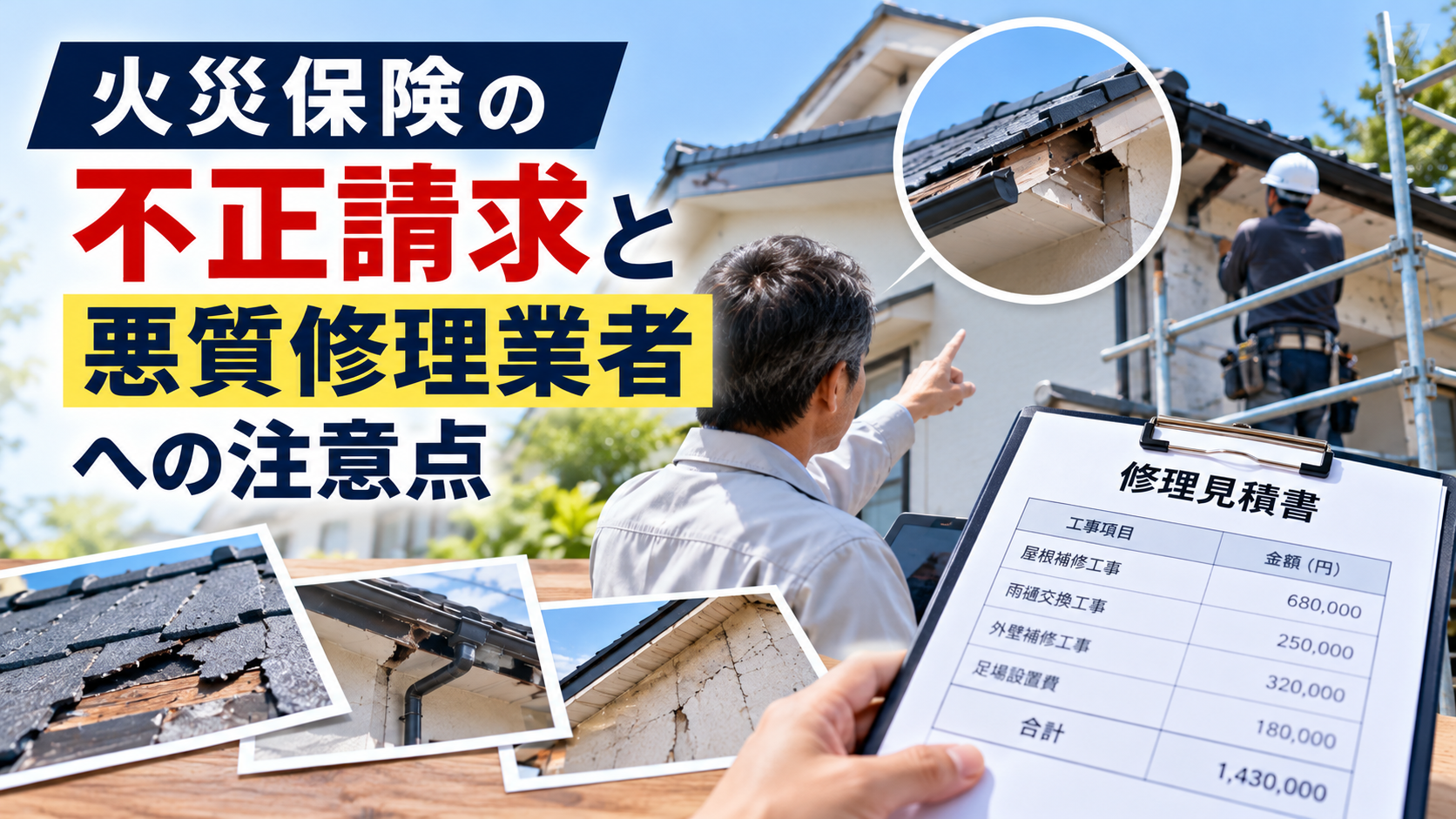 火災保険の不正請求と悪質修理業者｜建物所有者の注意点