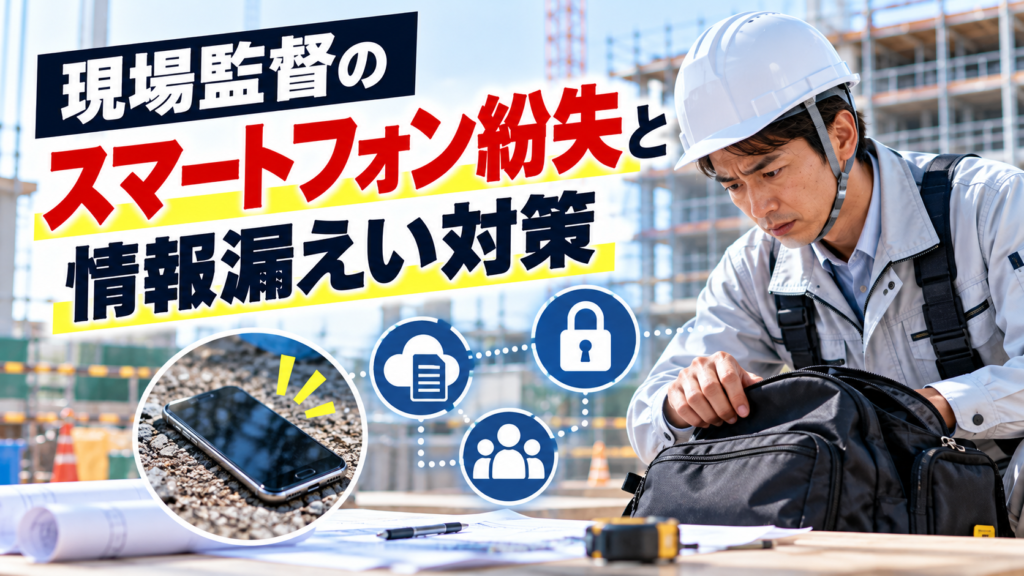 現場監督のスマホ紛失｜建設会社の情報漏えい対策と初動対応手順