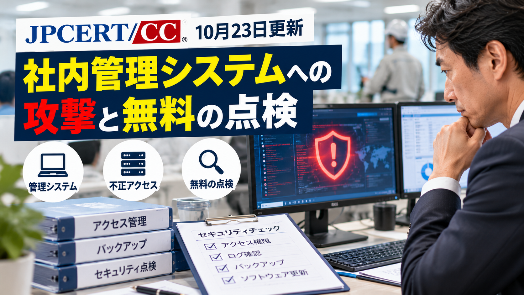 社内管理システムへの攻撃｜JPCERT注意喚起と無料点検の実務