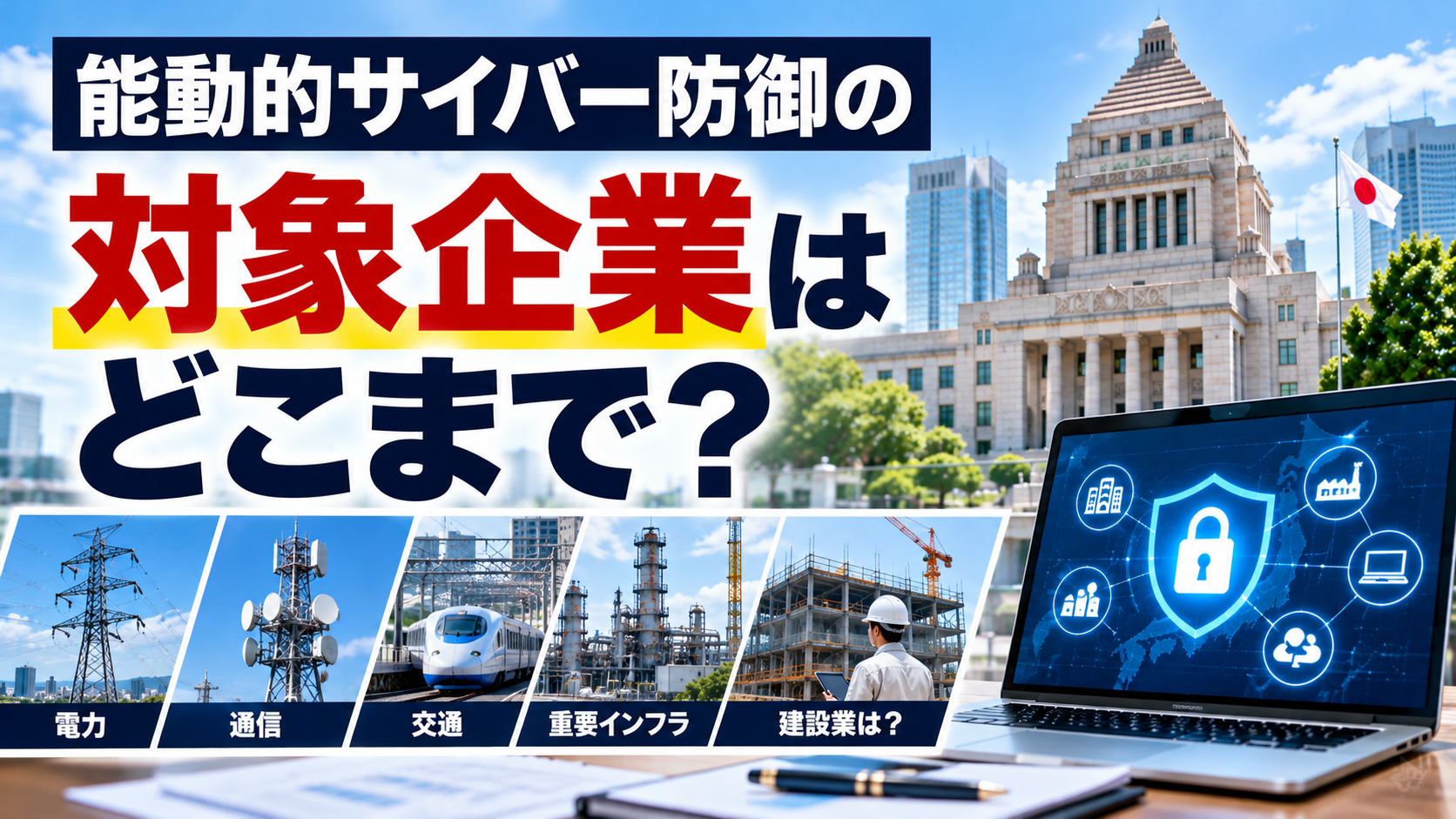 能動的サイバー防御の対象企業は？中小企業と建設業への影響を解説