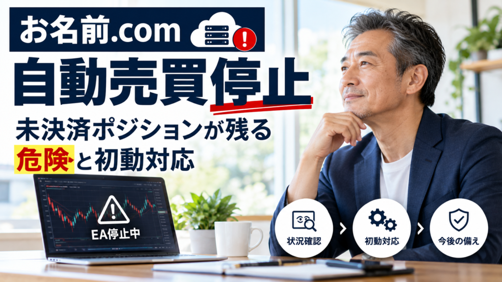 お名前.com自動売買停止｜未決済ポジションが残る危険と初動対応