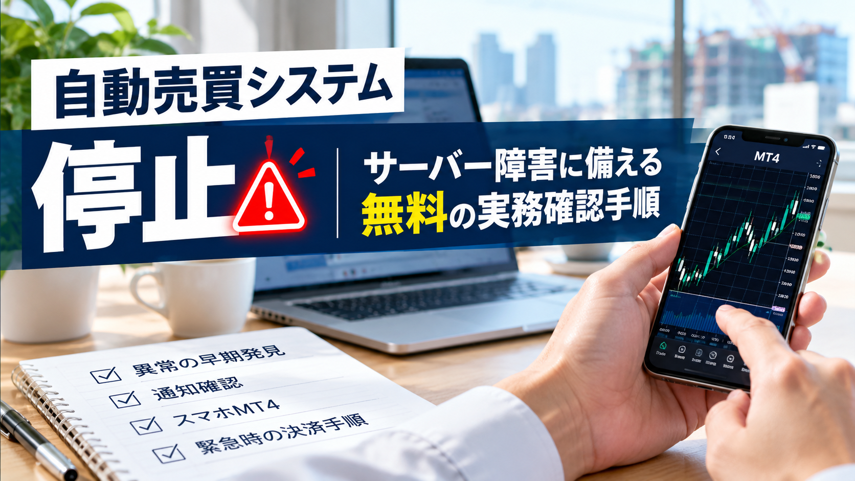 自動売買システム停止｜サーバー障害に備える無料の実務確認手順