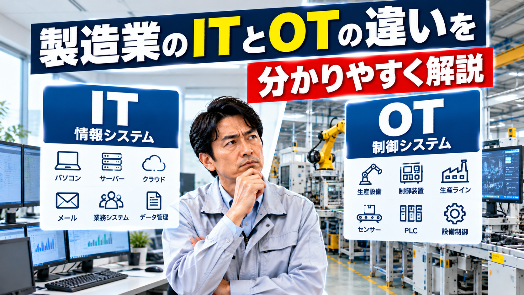 製造業のITとOTの違いとは？工場を守るための基本知識