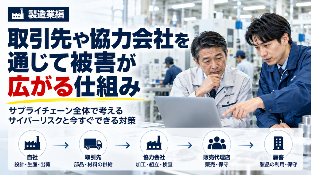 製造業の取引先経由のサイバー被害｜協力会社から広がるリスクと対策