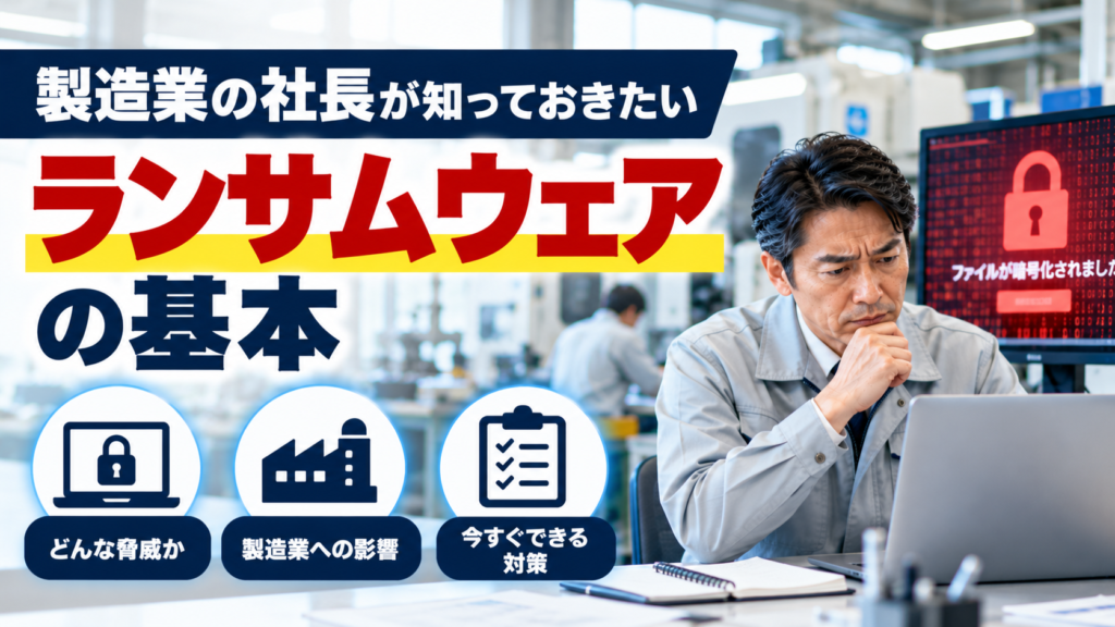 製造業の社長が知るべきランサムウェアの基本と工場停止対策①
