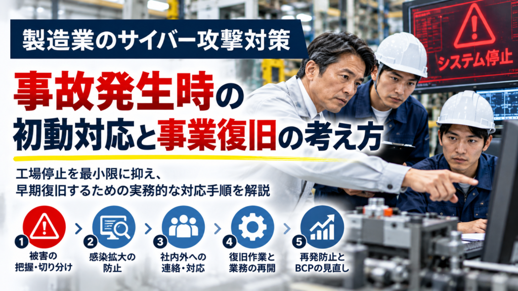 製造業のサイバー事故｜初動対応と工場復旧・事業継続の実践手順