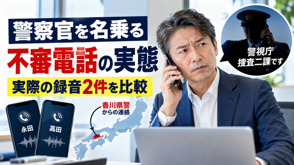 警察官を名乗る不審電話の実態｜実際の録音２件で見抜く危険信号