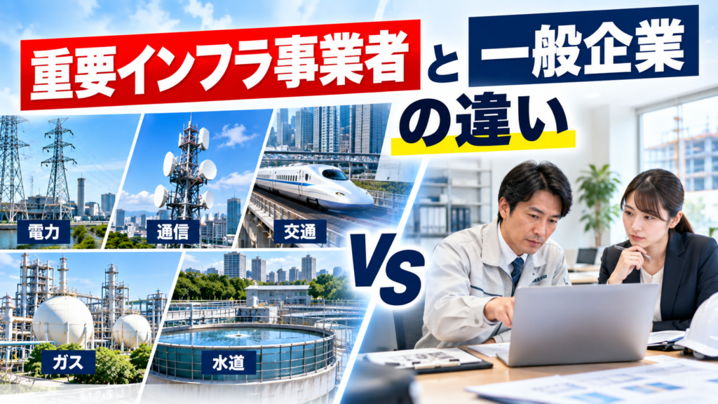 重要インフラ事業者と一般企業の違いは？社長向けに分かりやすく解説