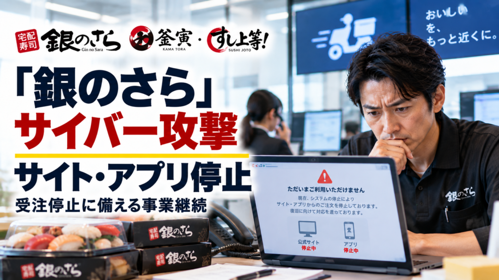「銀のさら」にサイバー攻撃、サイト・アプリ停止から考える受注継続対策