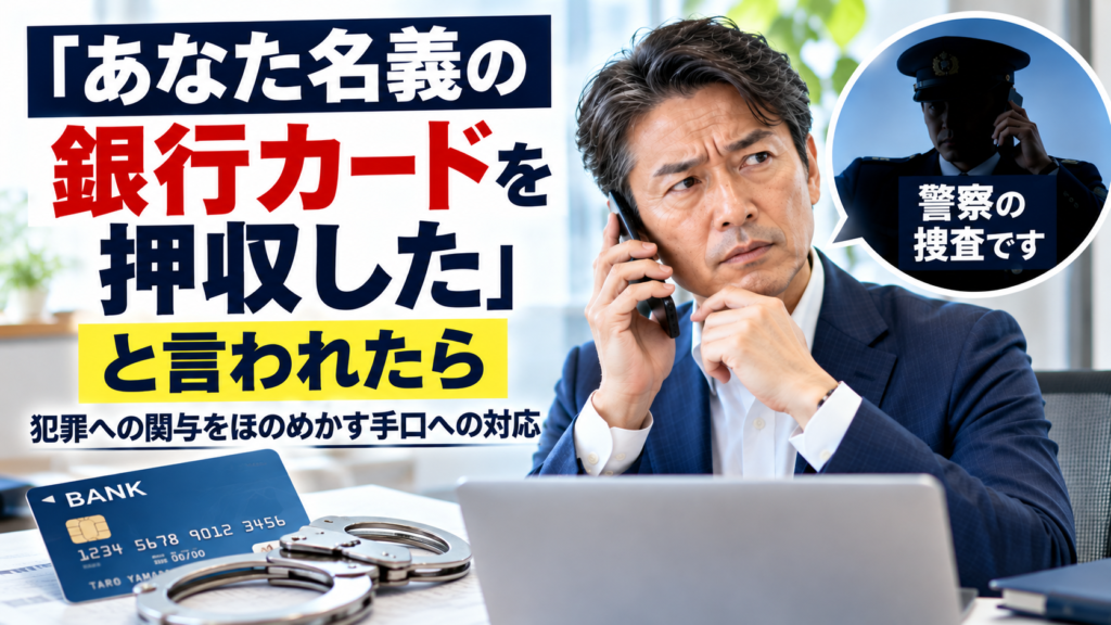 「あなた名義の銀行カードを押収」警察を名乗る不審電話への対処法