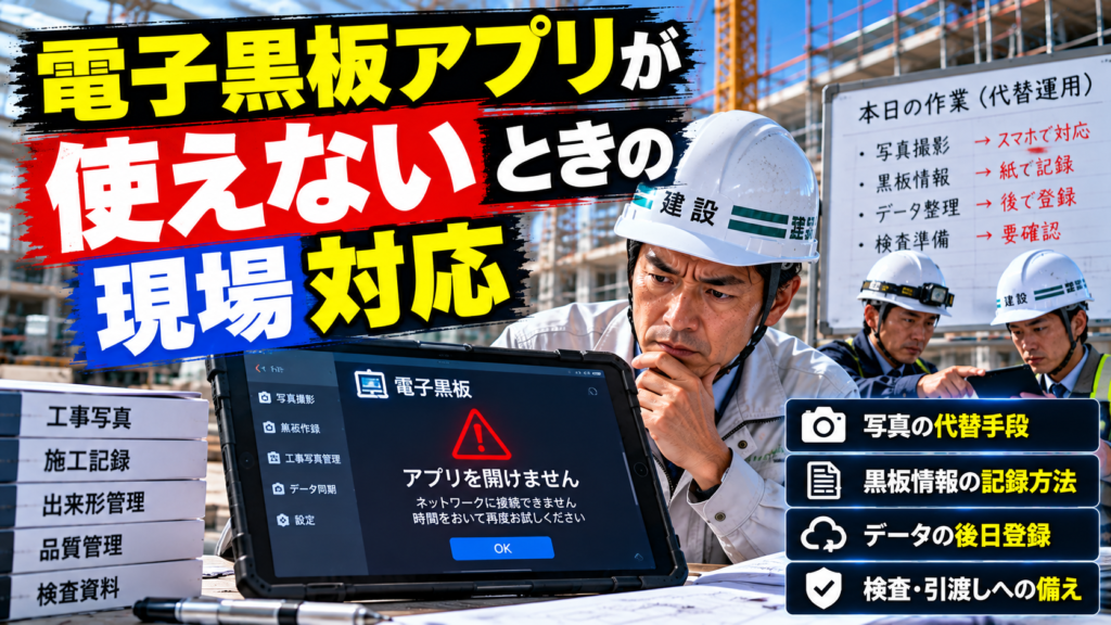 電子黒板アプリが使えない！建設現場の写真記録と検査への備え