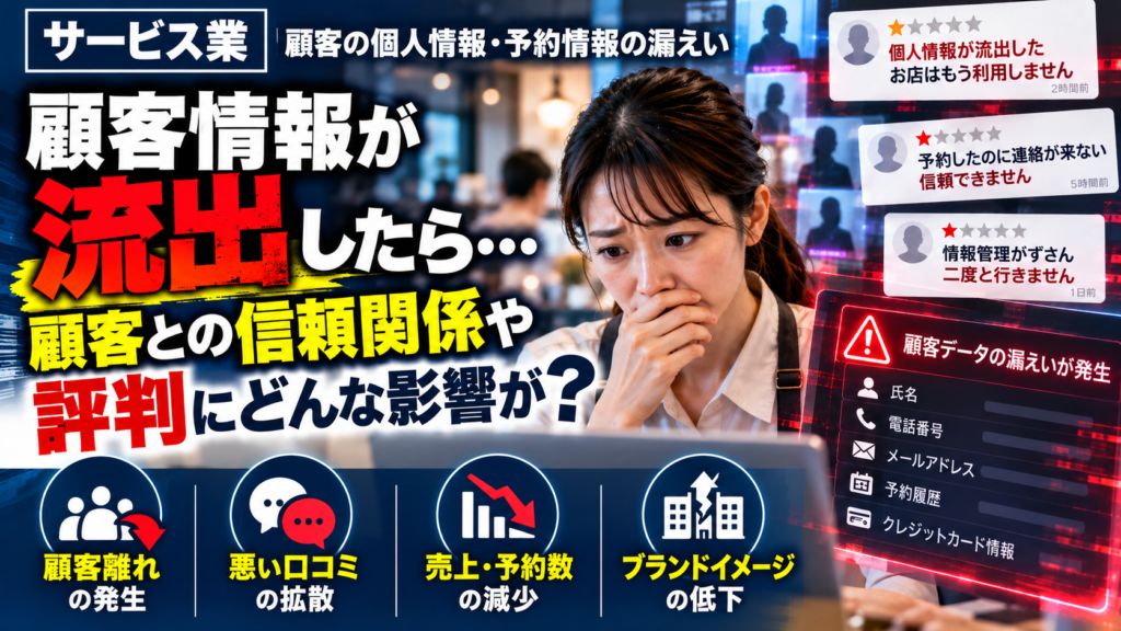 顧客情報が流出したら？サービス業の信頼と評判を守るための対策