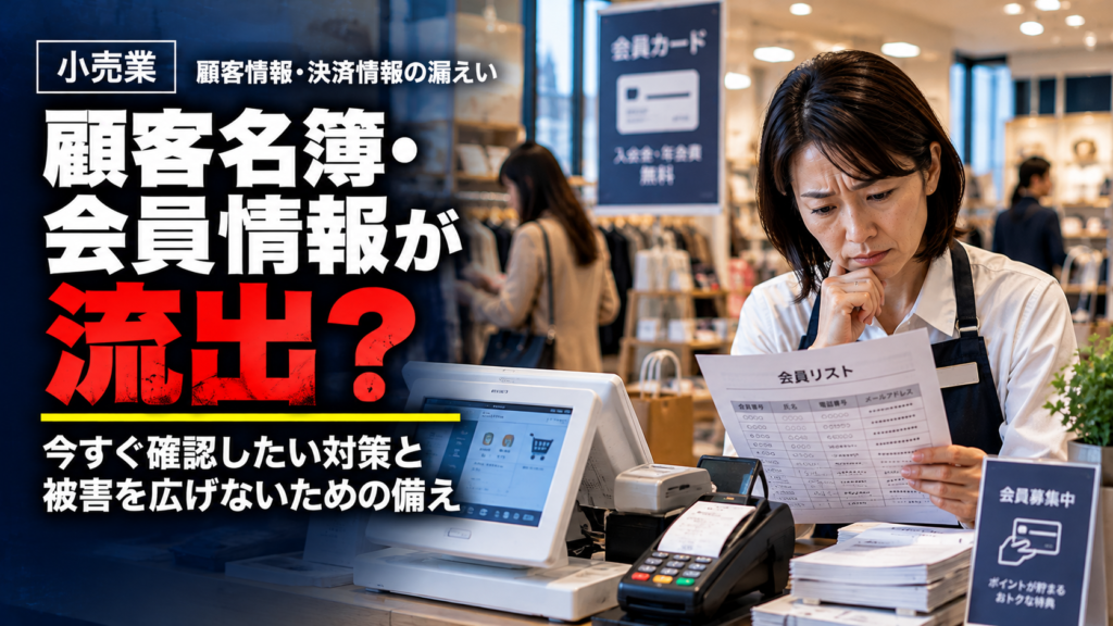 小売業の顧客名簿流出！今すぐ確認すべき対策と初動対応の基本